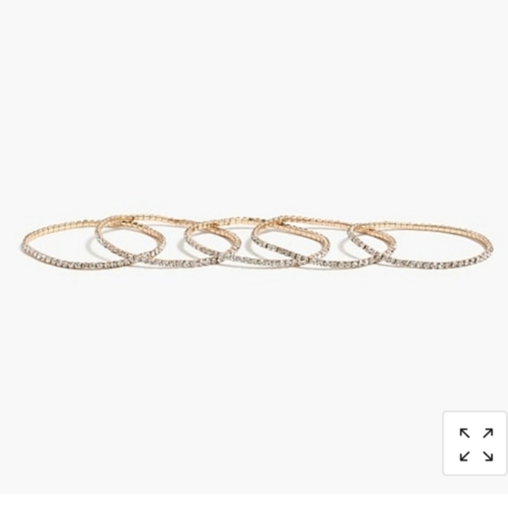 J. Crew Crystal Stretch Bracelets Set of 5 NWT
